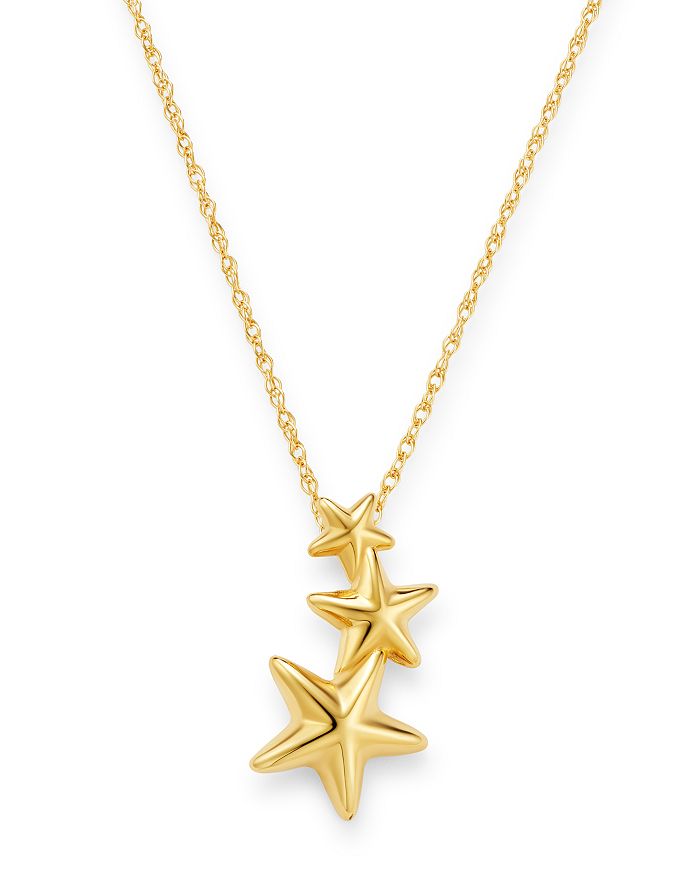Shop Moon & Meadow Triple Shooting Star Pendant Necklace In 14k Yellow Gold - 100% Exclusive