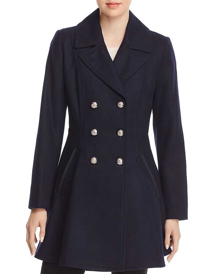 Laundry by Shelli Segal Double-Breasted Button Front Military Coat ...
