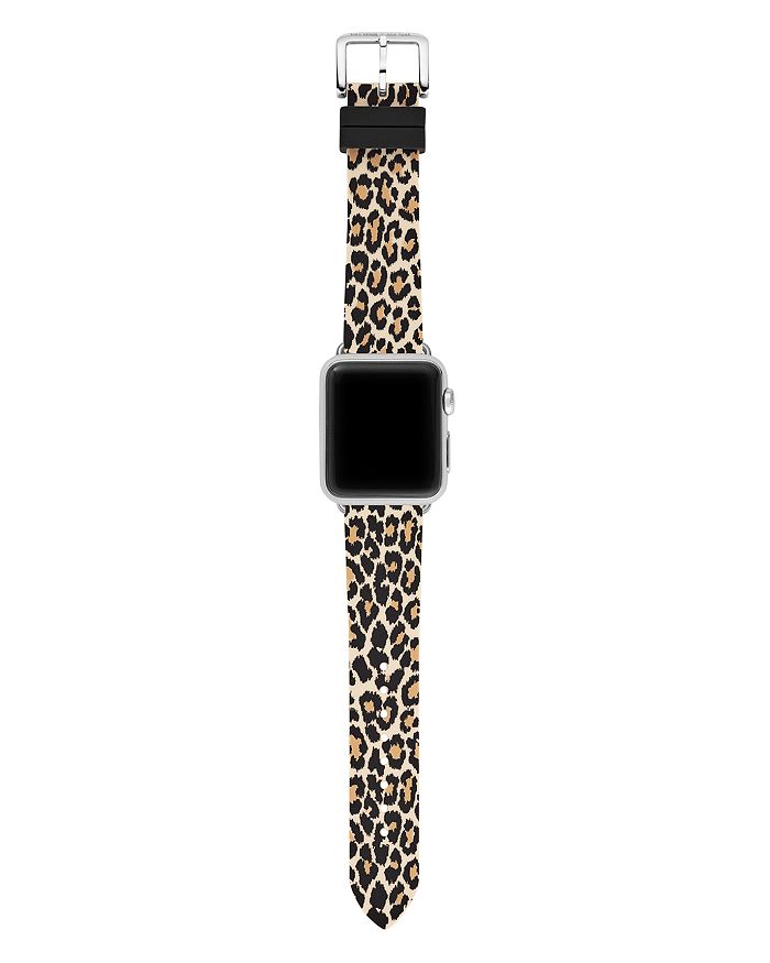 Women's Leopard-print Silicone Apple Watch Strap/20mm In Black