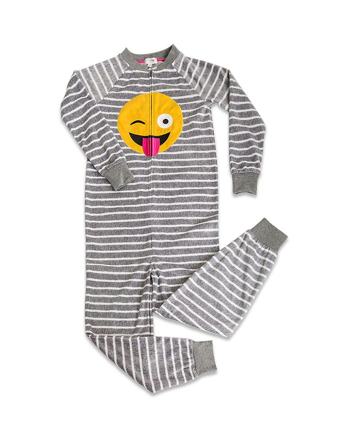 PJ Salvage Girls Striped Emoji Pajamas Big Kid Bloomingdale s