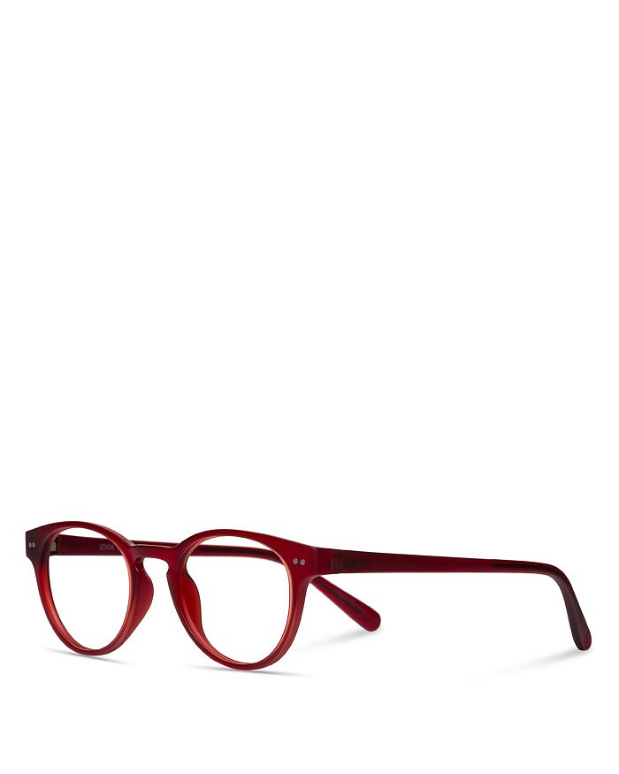 Shop Look Optic Abbey Round Blue Light Glasses, 47mm In Crimson