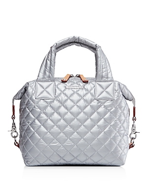 Mz Wallace Micro Sutton Bag - Metallic In Silver/silver