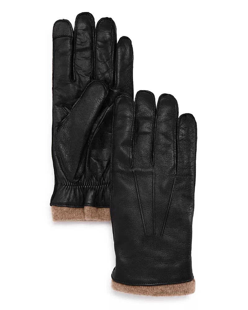 Labonia Leather Knit Cuff Tech Gloves - Exclusive