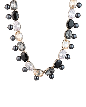 Carolee CULTURED FRESHWATER PEARL & STONE COLLAR NECKLACE, 18