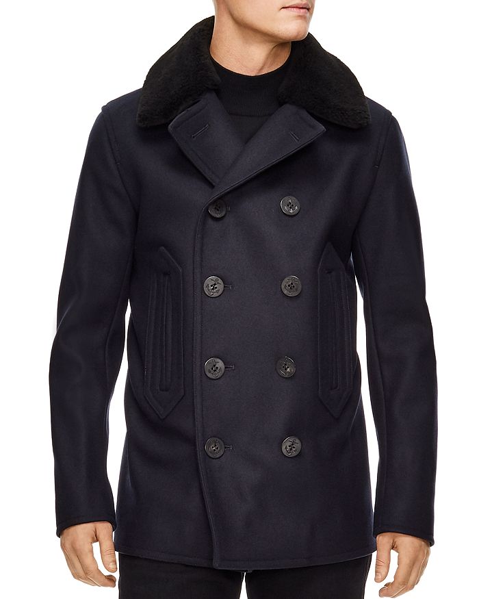 Sandro Double-Breasted Peacoat | Bloomingdale's