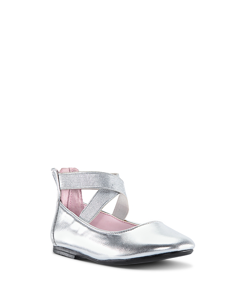 Nina Girls' Marissa Crisscross Strap Ballet Flats - Little Kid, Big Kid In Silver Metallic