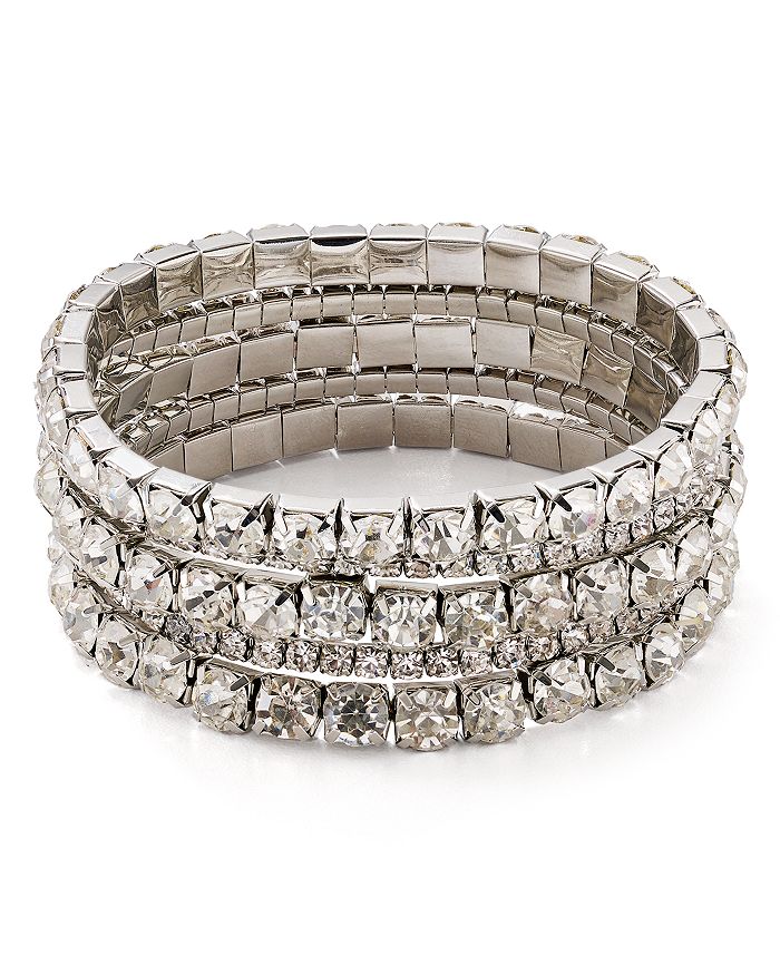 AQUA - Crystal Stretch Bracelets, Set of 5 - 100% Exclusive