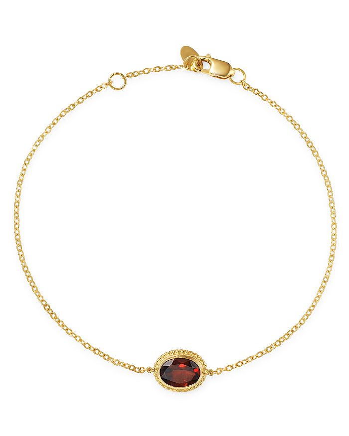 Bloomingdale's Garnet Oval Bracelet In 14k Yellow Gold - 100% Exclusive In Red/gold