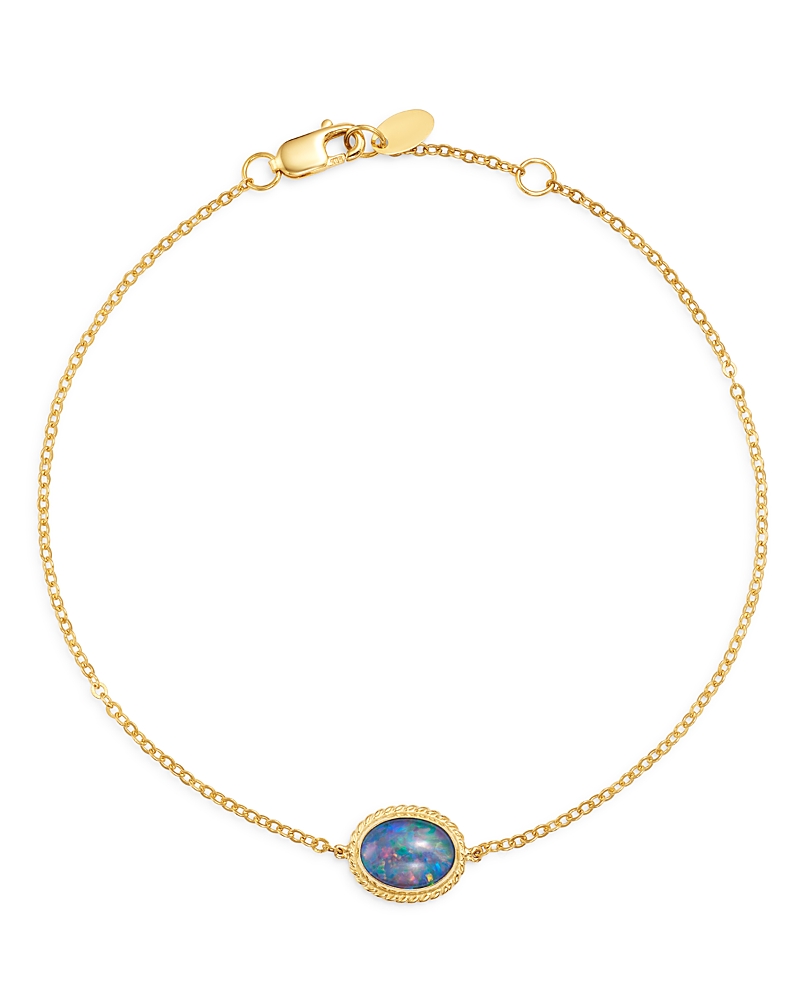 Bloomingdale's Opal Oval Bracelet In 14k Yellow Gold - Exclusive In Blue/gold
