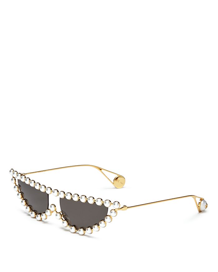 Gucci Women's Simulated Pearl Embellished Cat Eye Sunglasses 53mm