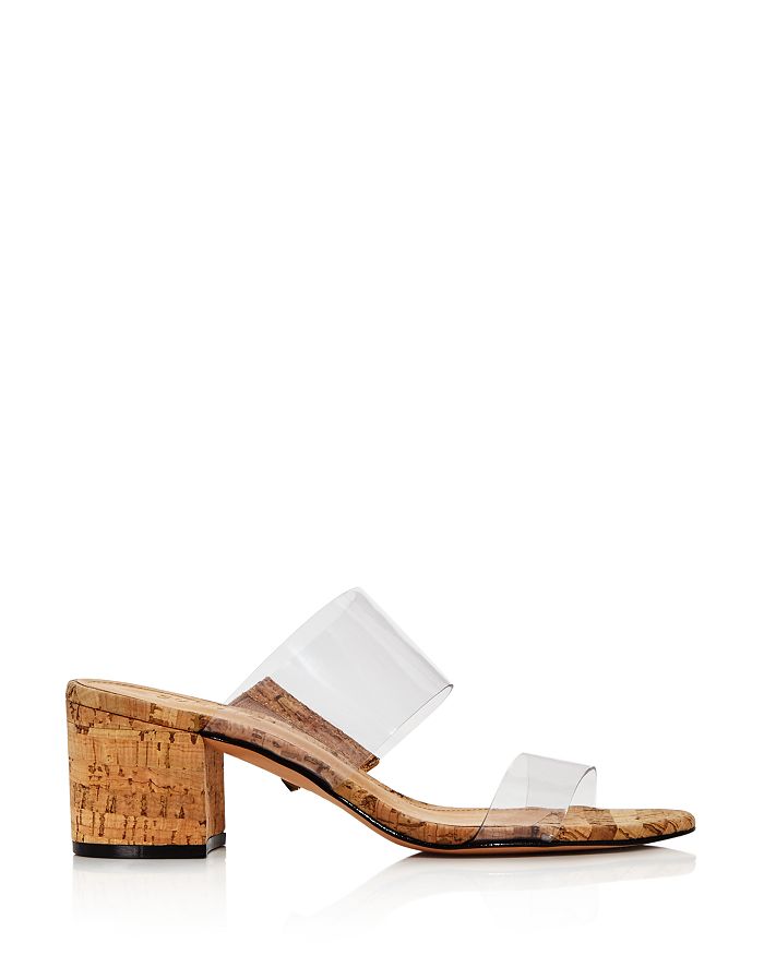 Shop Schutz Women's Victorie Block Heel Slide Sandals In Transparent/cork