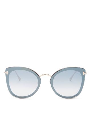 Women's Mirrored Rimless Cat Eye Sunglasses, 62mm