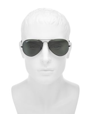 Men's Classic Polarized Brow Bar Aviator Sunglasses, 62mm