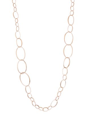 18K Rose Gold Link Necklace, 43"