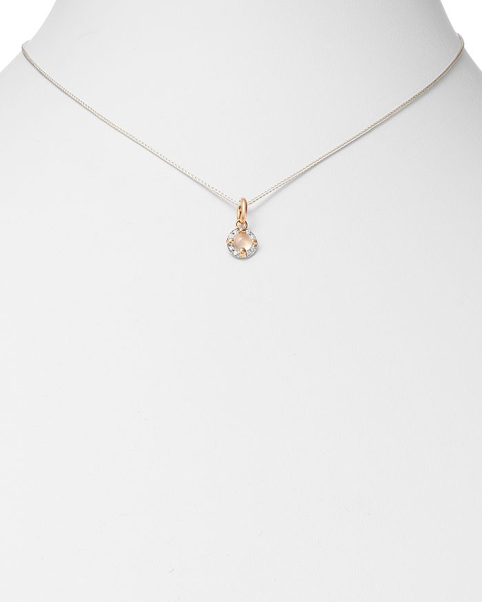 Shop Pomellato 18k Rose Gold M'ama Non M'ama Moonstone & Diamond Pendant Necklace, 17.3 In White/rose Gold