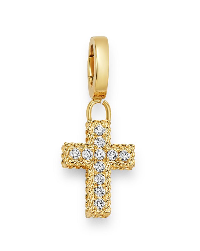 Roberto Coin 18k Yellow Gold Charm Set Collection Diamond Cross In White/gold