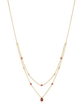 Bloomingdale's - Ruby & Diamond Layered Necklace in 18K Yellow Gold, 18" - 100% Exclusive