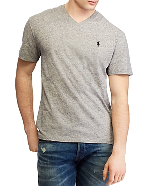 Shop Polo Ralph Lauren Classic Fit V-neck Tee In Gray