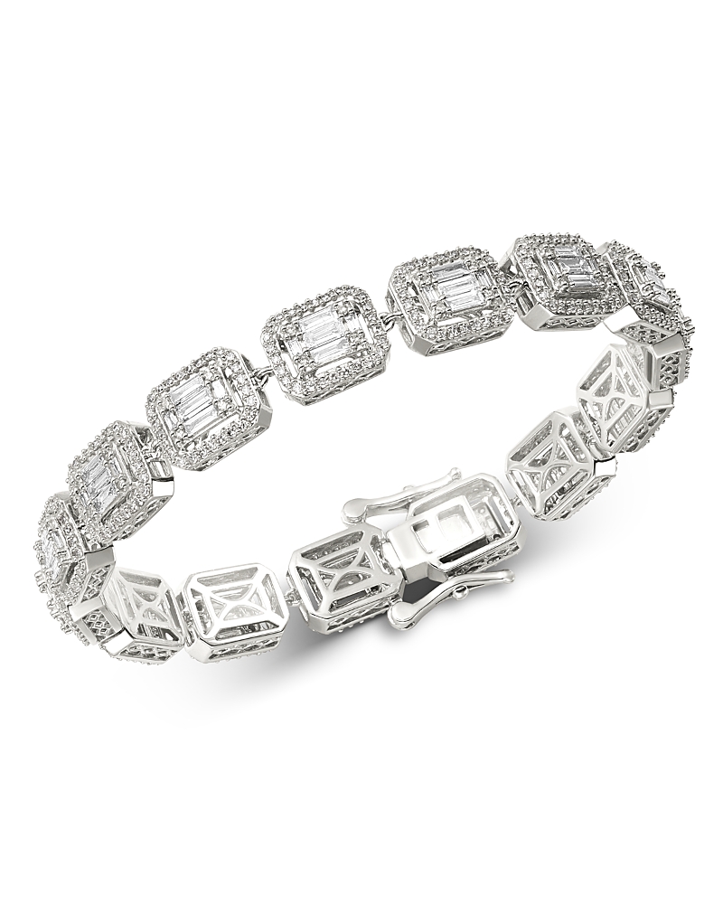 Bloomingdale's Fine Collection Diamond Mosaic Statement Bracelet in 14K White Gold, 4.0 tcw