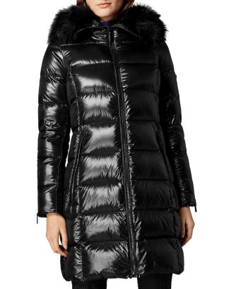KAREN MILLEN Faux Fur-Trim Hooded Down Puffer Coat | Bloomingdale's