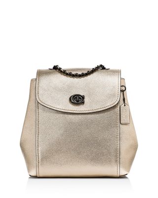 coach metallic backpack