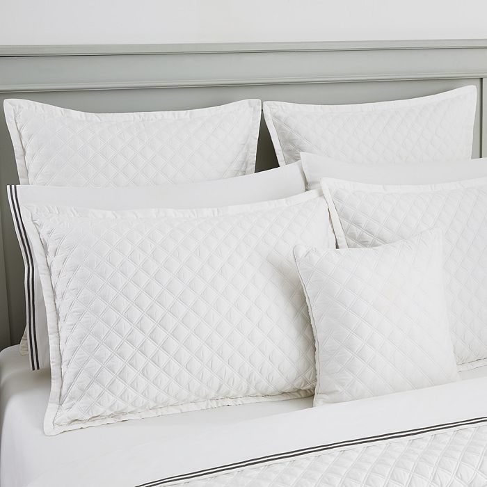 Hudson Park Collection Hudson Park Double Diamond Coverlet, Queen - 100% Exclusive In White