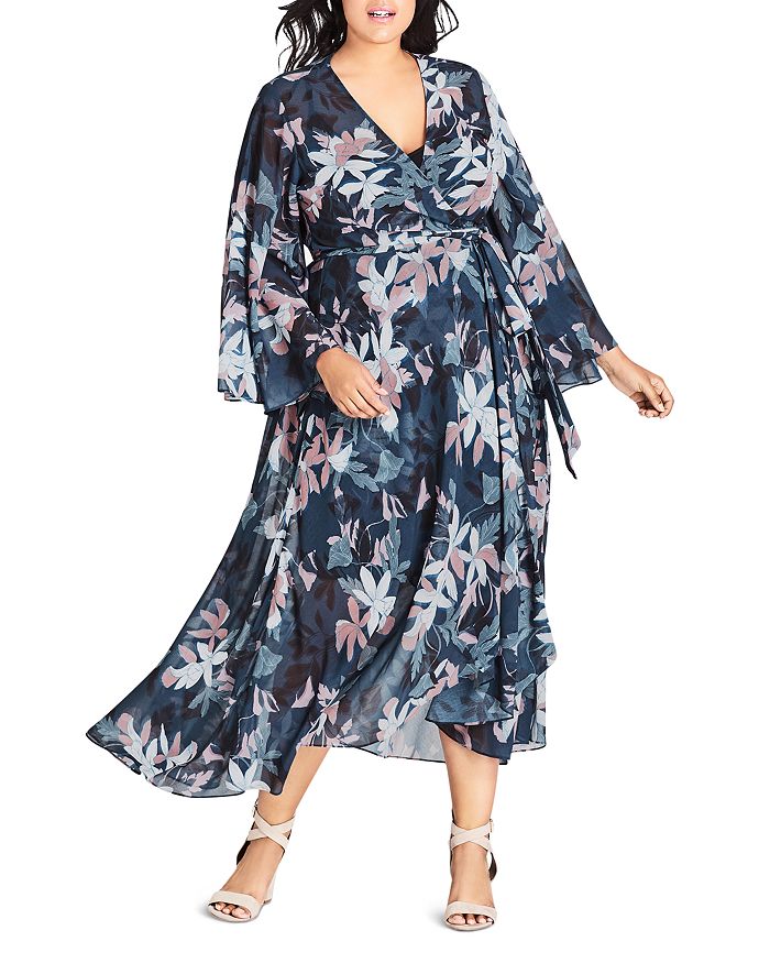 City Chic Plus Luna Floral Maxi Wrap Dress | Bloomingdale's