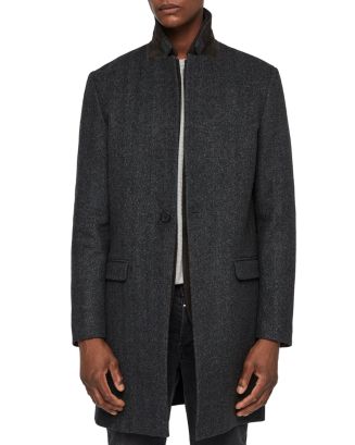 ALLSAINTS Merton Herringbone Layered-Look Coat | Bloomingdale's