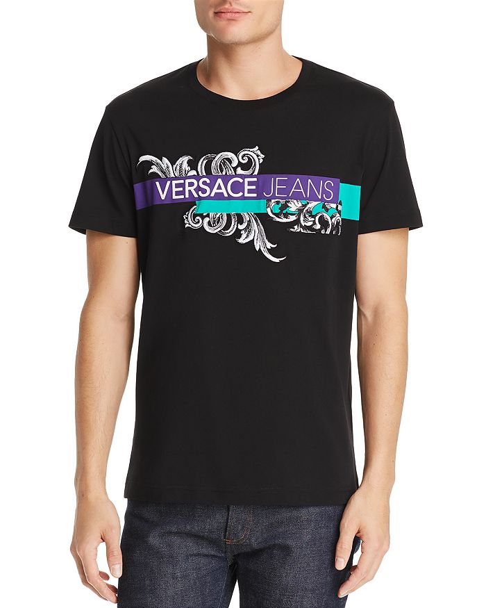 Versace Jeans Embroidered Block-Logo Graphic Tee | Bloomingdale's