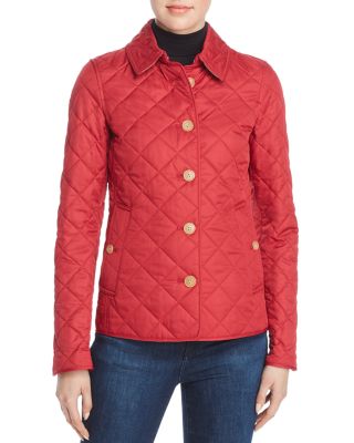 red quilted burberry jacket