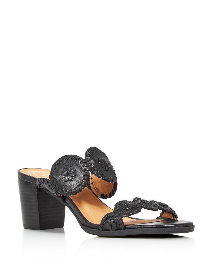 JACK ROGERS WOMEN'S LAUREN MID HEEL LEATHER SANDALS 1518HM0001