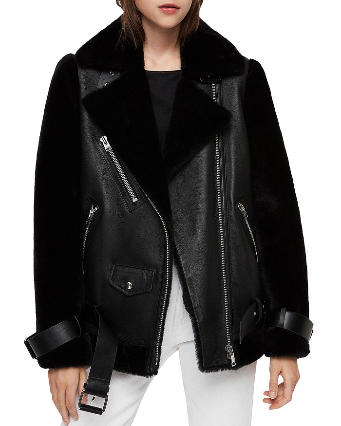 All saints top alto shearling jacket