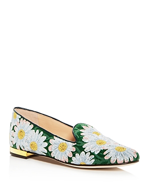 CHARLOTTE OLYMPIA WOMEN'S FABRI FLORAL-EMBROIDERED SMOKING SLIPPERS,OLV009988B-01420