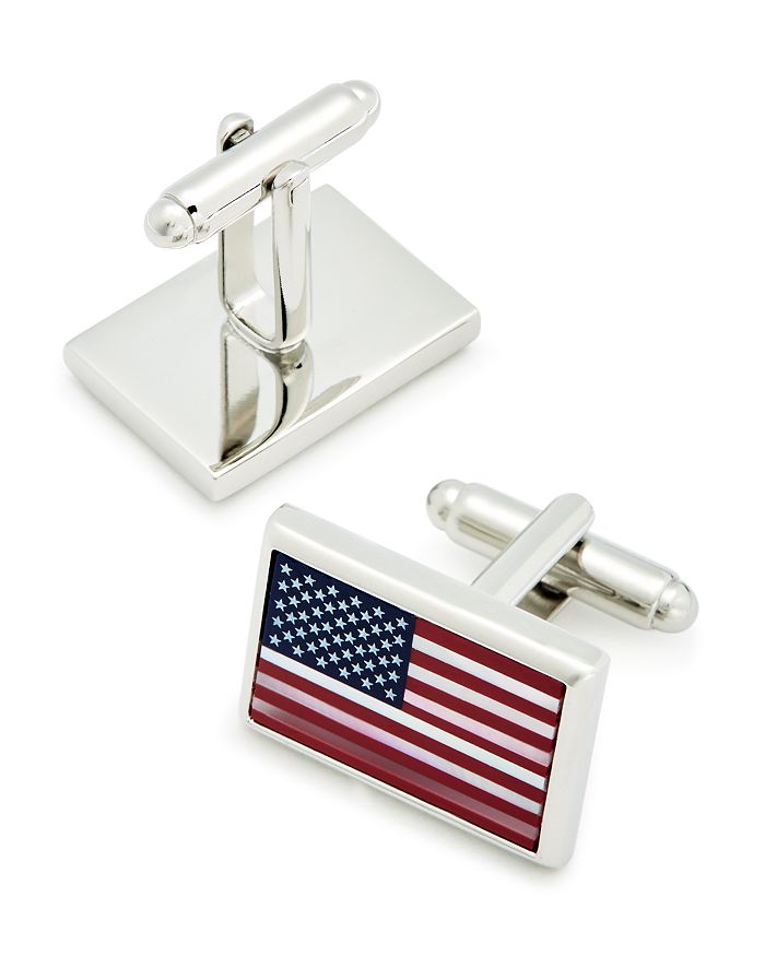 LINK UP MOTHER-OF-PEARL AMERICAN FLAG CUFFLINKS,C1223MOP