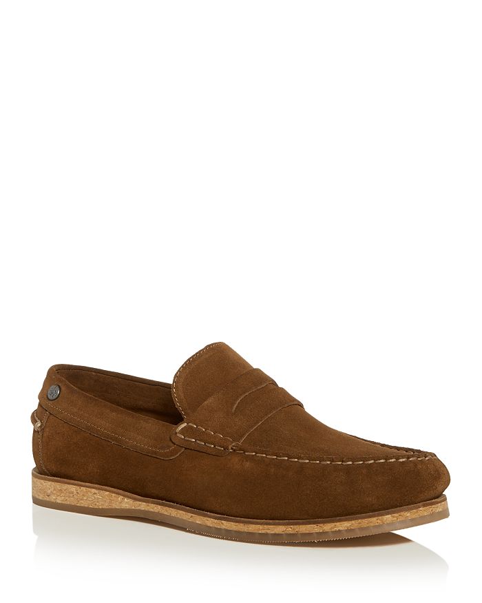 Penguin Men's Charles Suede Moc-toe Penny Loafers In Tobacco