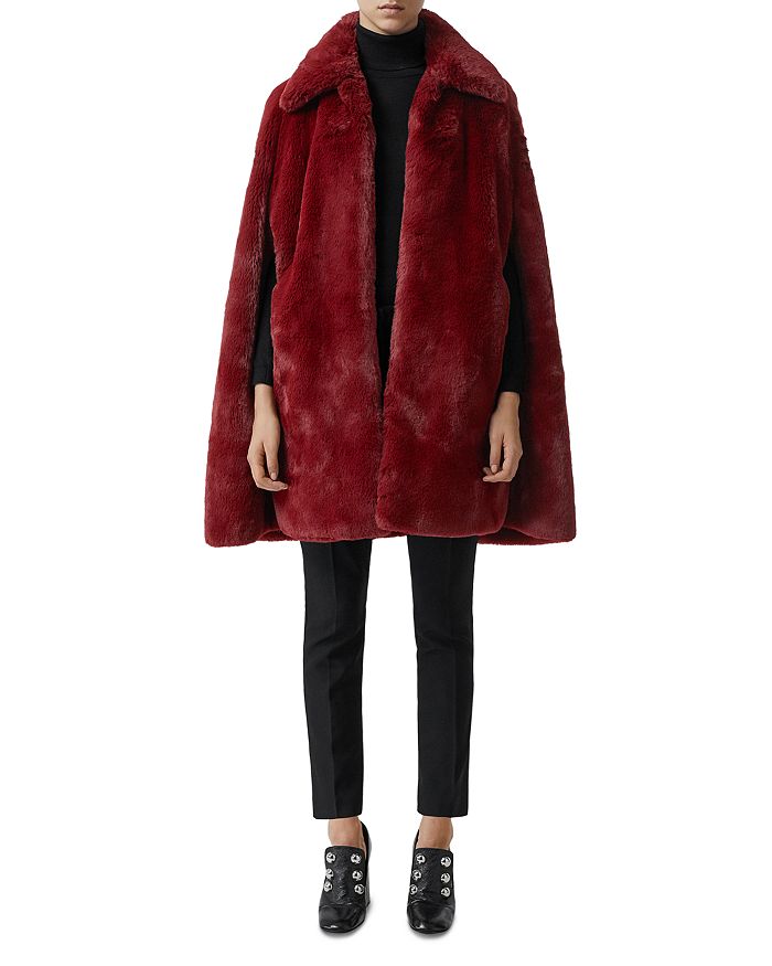 Burberry Allford Faux Fur Cape | Bloomingdale's