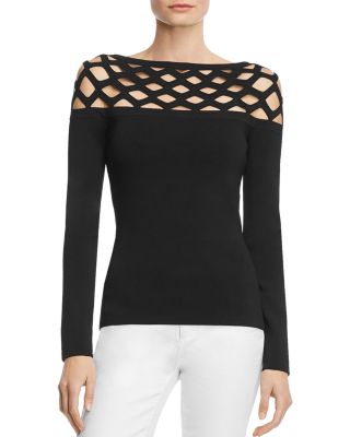 Bailey 44 Lattice-Cutout Sweater 