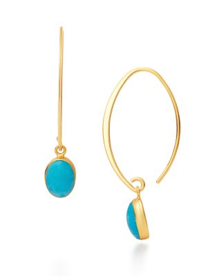 turquoise and gold drop earrings