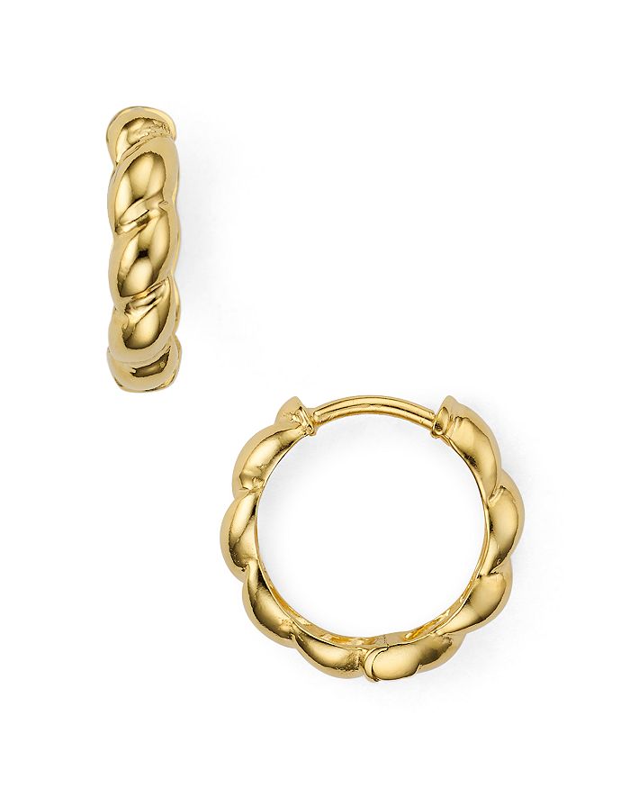 Argento Vivo Rope-effect Huggie Hoop Earrings In 14k Gold-plated Sterling Silver Or Sterling Silver