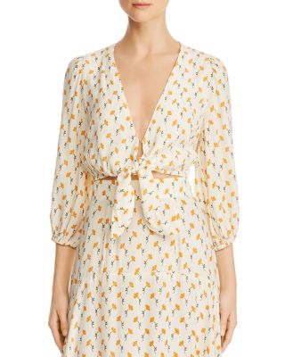 Faithfull the Brand - La Guardia Cropped Tie-Waist Top