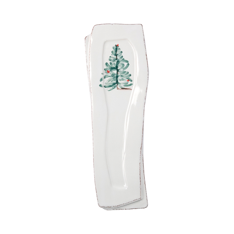 Vietri Lastra Holiday Spoon Rest In Multi