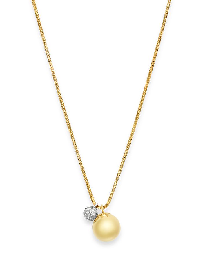 Bloomingdale's 14k Yellow Gold Diamond Bead Pendant Necklace, 1.1 Ct. T.w. - 100% Exclusive In White/gold