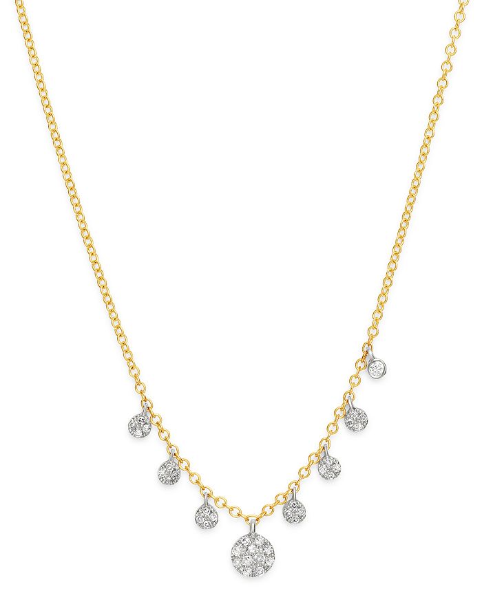 Shop Meira T 14k Yellow & White Gold Diamond Multi Disc Pendant Necklace, 18 In White/gold