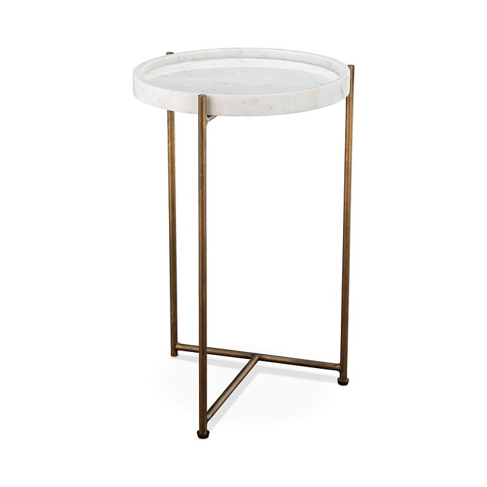 Jamie Young Athens Side Table In White Marble/antique Brass