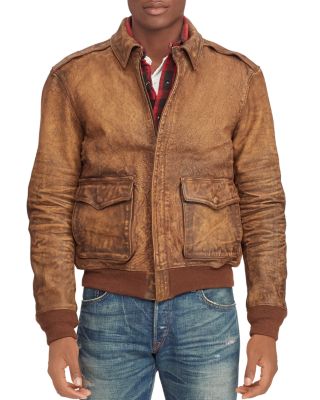 leather bomber jacket ralph lauren