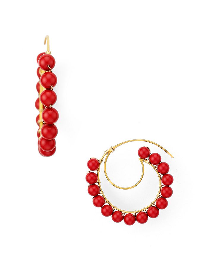 BECK JEWELS LUNE CRESCENT THREADER EARRINGS ER-LUNE-RD-COR