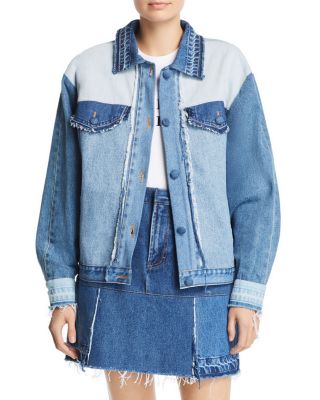 Ksenia Schnaider - Reworked Denim Jacket in Mixed Blue
