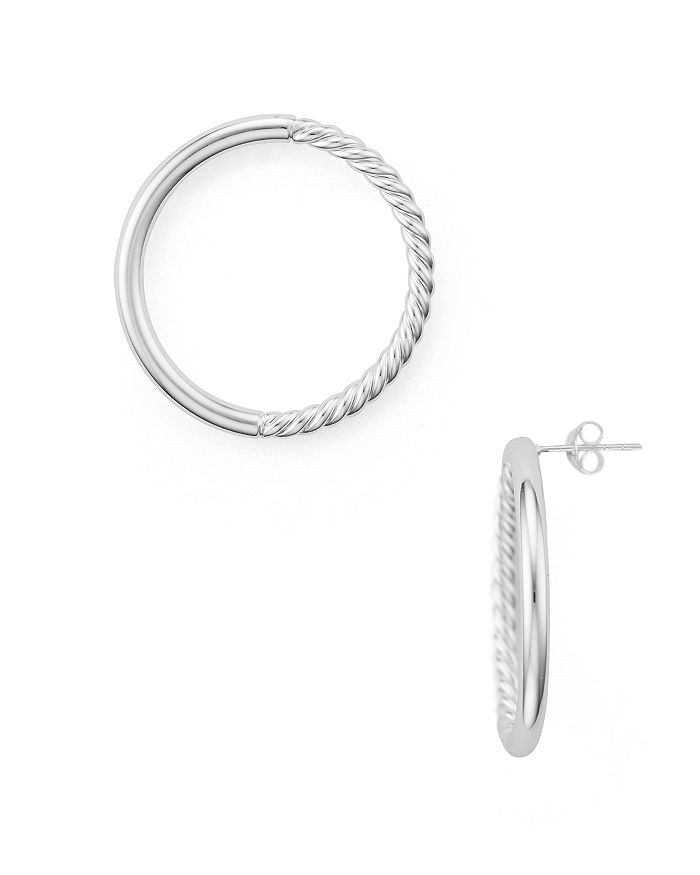 ARGENTO VIVO ROUND ROPE EARRINGS IN STERLING SILVER,115764