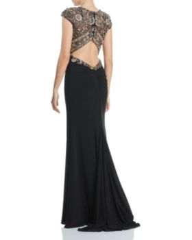 60's Sleeveless Aqua Crystal Brooch Gown main image 1