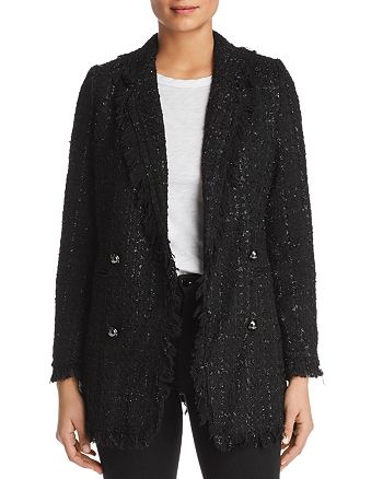 Vero Moda Sparkle Fringe Tweed Blazer | Bloomingdale's